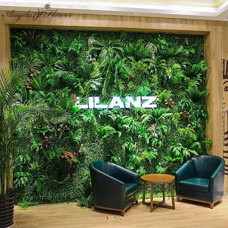 40x60cm 3D Green Artificial Plants Wall Panel Plastic Outdoor Lawns - 03 _ france