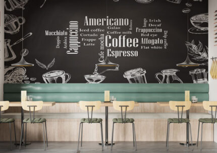 Coffee Menu Typography Chalkboard Wall