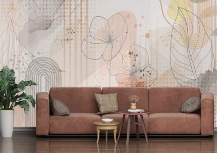 Neutral Botanical Texture Pattern Wall