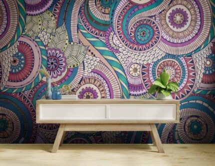 Psychedelic Floral Swirl Canvas