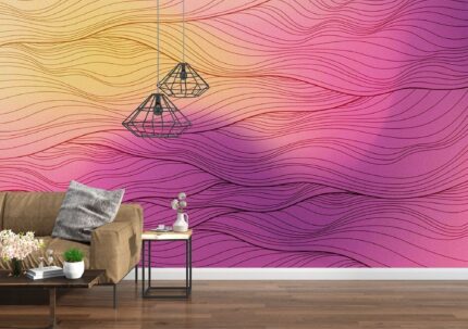 Sunset Wave Fusion Wall Mural