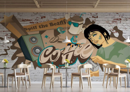 Spill the Beans — Urban Coffee Barista Graffiti Wall