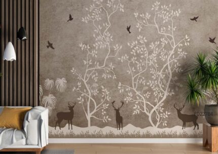 Forest Silhouette Nature Wall