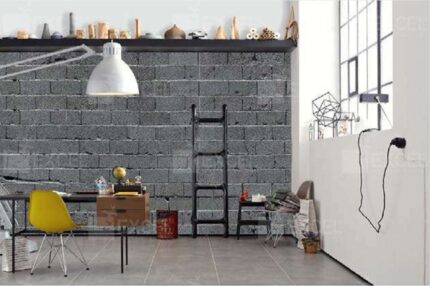 Grey Cinder Block Industrial Wall Mural
