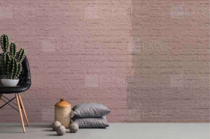 Dusty Rose Painted Brick Mural Wallpaper