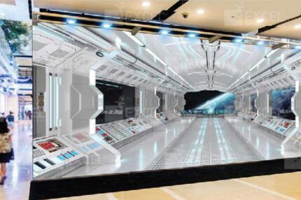 Sci-Fi Spaceship Corridor 3D Mural Wallpaper