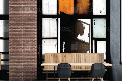 Rustic Factory Window Industrial Mural