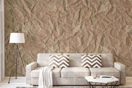 Crumpled Brown Paper Texture Mural Wallpaper