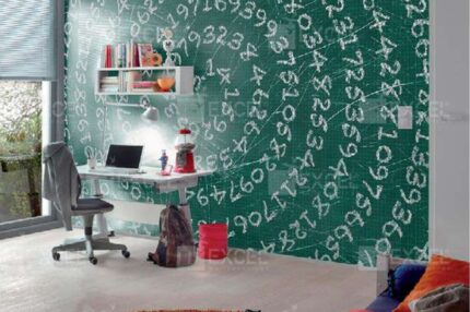 Green Chalkboard Numbers Math Mural