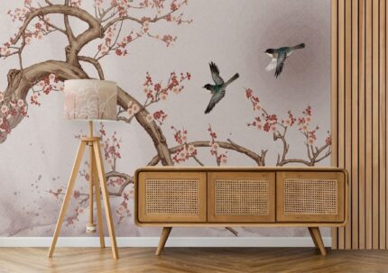 Flying Sparrow Garden Mural