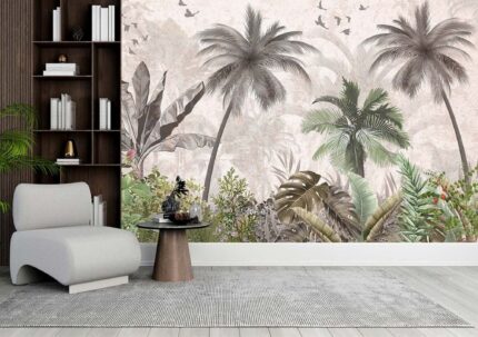 Soft Palm Botanical Mural
