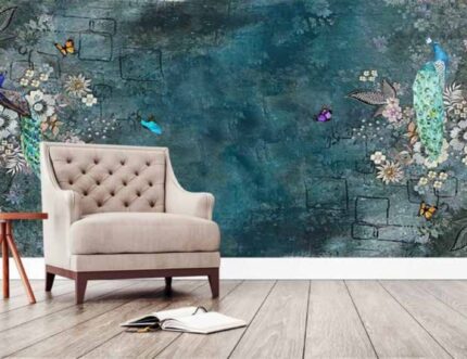 Peacock Vintage Texture Wall