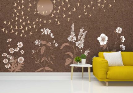 Vintage Floral Earth Wall