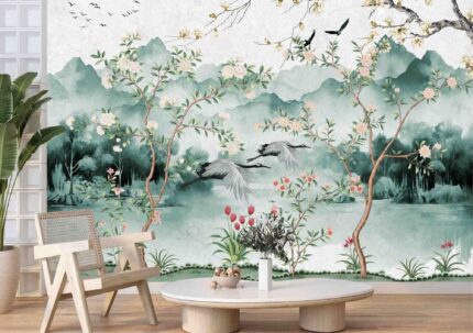 Peaceful Crane Landscape