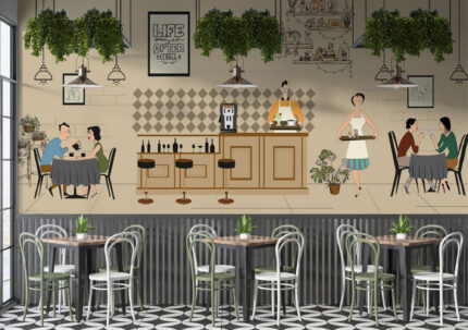 Modern Café Lifestyle Sketch