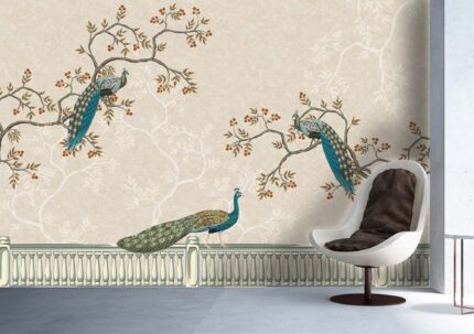 Peacock Branch Artistic Wall