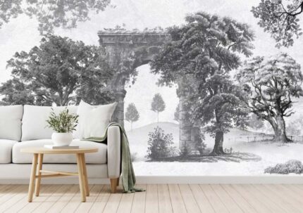 Monochrome Garden Arch Wall