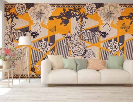 Geometric Floral Fusion Panel