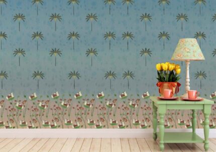 Palm Pattern Minimal Wall