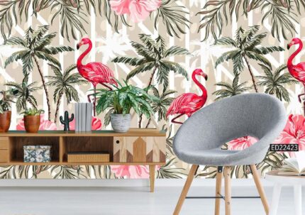 Flamingo Palm Chinoiserie