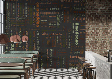 Coffee Typography Wall Dark