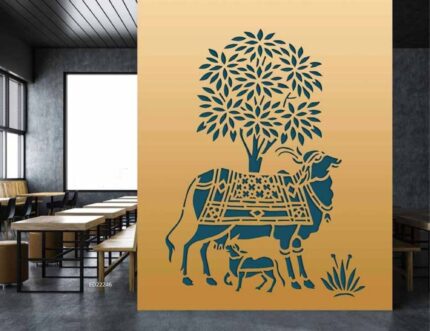 Minimal Tribal Cow Silhouette