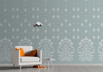 Minimal Floral Repetition Wall