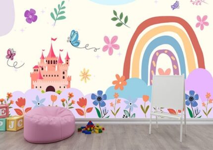 Rainbow Castle Garden Wallpaper