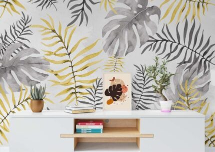 Elegant Grey Botanical Wall