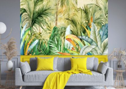 Golden Leaf Tropical Canvas