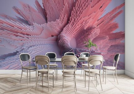 Pink Radial 3D Burst Wall