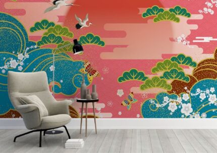 Japanese Wave Garden Scenic Wall