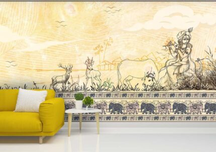 Vintage Krishna Pastoral Design
