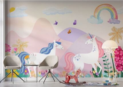 Unicorn Fantasy Pastel Landscape Wallpaper