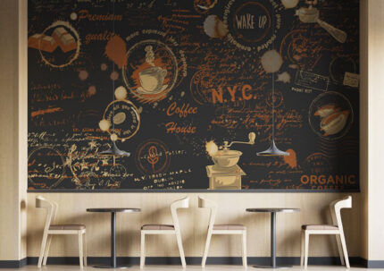 Vintage Coffee Script Wall