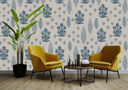 Vintage Botanical Motif Pattern Wall