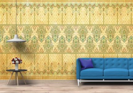 Golden Mughal Floral Band Wall
