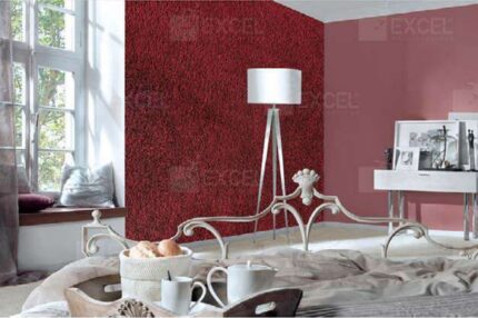 Deep Crimson Floral Damask Texture Mural