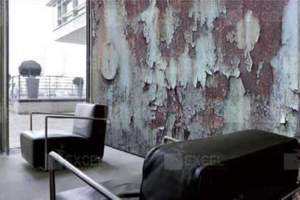 Peeling Rust & Paint Industrial Sheet Metal Mural