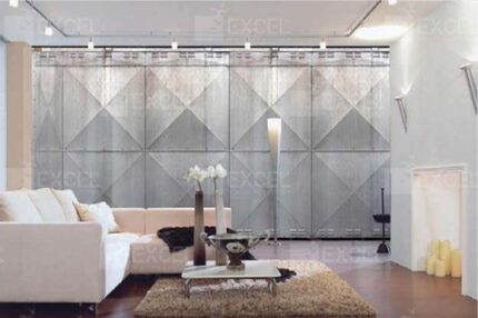 Geometric Metal Panel Wall Mural