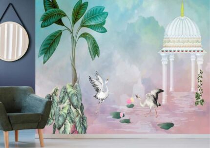 Serene Crane Garden Wall
