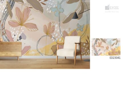 Minimal Botanical Geometry Wall