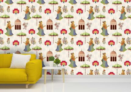 Indian Folk Art Motif Pattern Wall