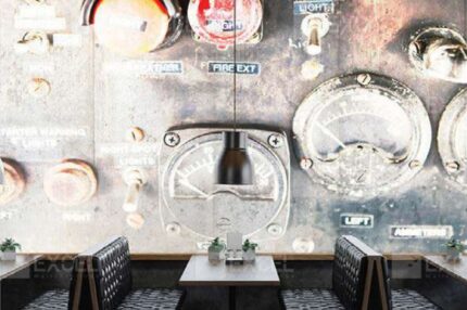 Vintage Industrial Café Wall
