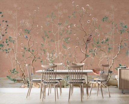 Pakhi Chinoiserie Wallpaper – Terracotta Blush