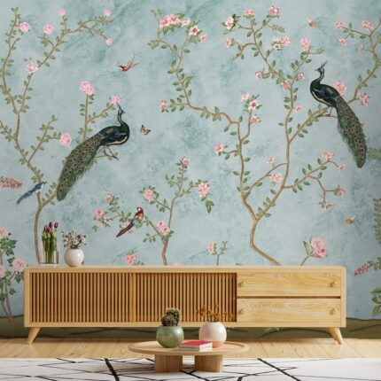 Bagiya, Blue Chinoiserie Wallpaper