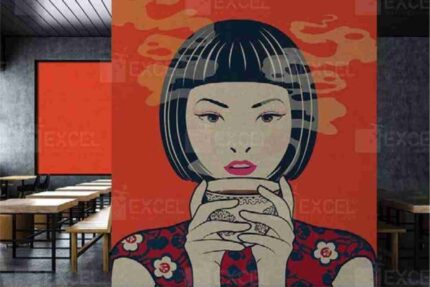Oriental Tea Lady Wallpaper Mural