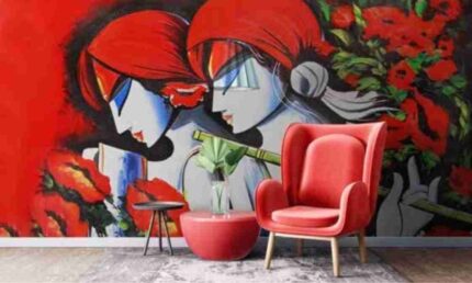 Modern Pop Art Couple Mural