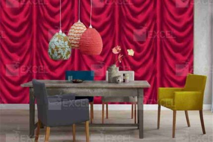 Red Satin Curtain Mural