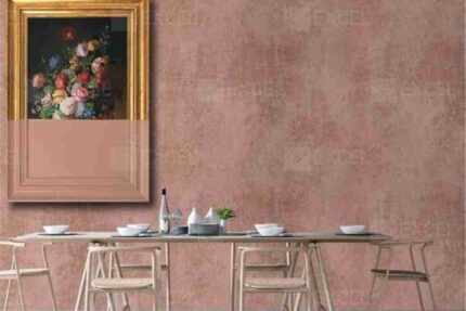 Blush Pink Textured Dining Wall